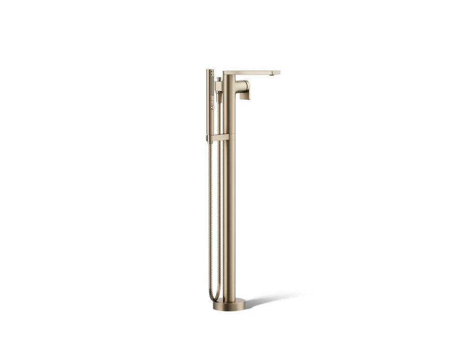 KOHLER K-T73087-4 Composed Floor-mount bath filler trim with handshower, vibrant brushed bronze
