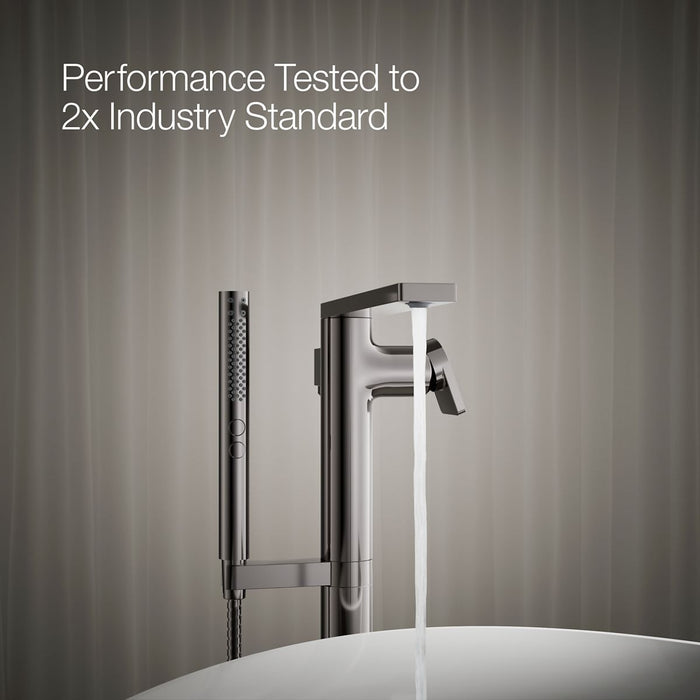 KOHLER K-T73087-4 Composed Floor-mount bath filler trim with handshower, vibrant titanium - view 5