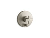 KOHLER K-T73117-3 Composed Rite-Temp valve trim with push-button diverter and cross handle, vibrant brushed nickel