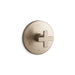 KOHLER K-T73133-3 Composed MasterShower temperature control valve trim with cross handle, vibrant brushed bronze