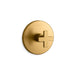 KOHLER K-T73133-3 Composed MasterShower temperature control valve trim with cross handle, vibrant brushed moderne brass