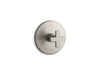 KOHLER K-T73133-3 Composed MasterShower temperature control valve trim with cross handle, vibrant brushed nickel