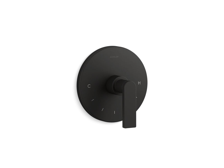 KOHLER K-T73133-4 Composed MasterShower temperature control valve trim with lever handle, matte black