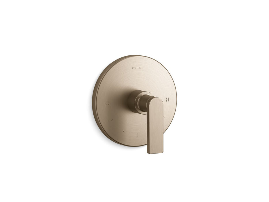 KOHLER K-T73133-4 Composed MasterShower temperature control valve trim with lever handle, vibrant brushed bronze
