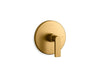 KOHLER K-T73133-4 Composed MasterShower temperature control valve trim with lever handle, vibrant brushed moderne brass