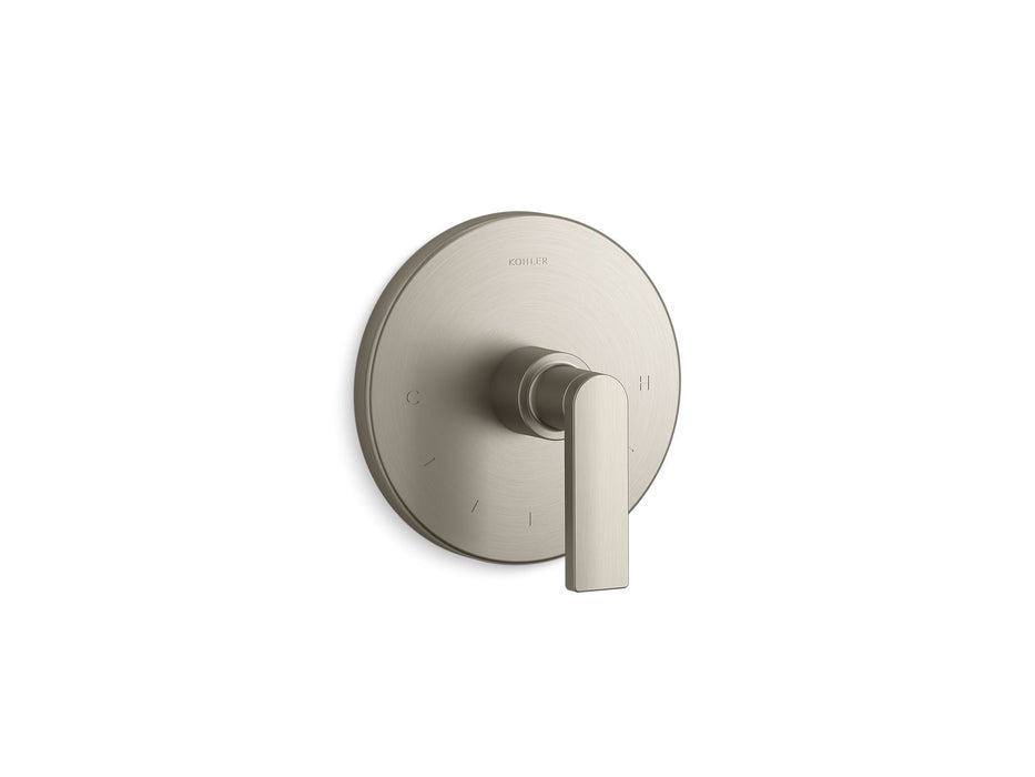 KOHLER K-T73133-4 Composed MasterShower temperature control valve trim with lever handle, vibrant brushed nickel