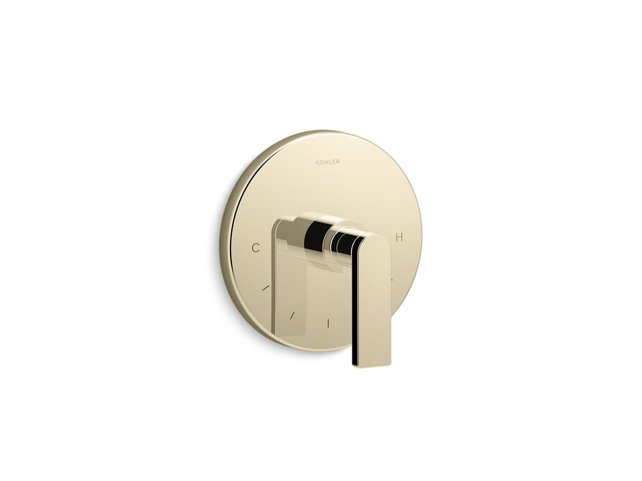 KOHLER K-T73133-4 Composed MasterShower temperature control valve trim with lever handle, vibrant french gold