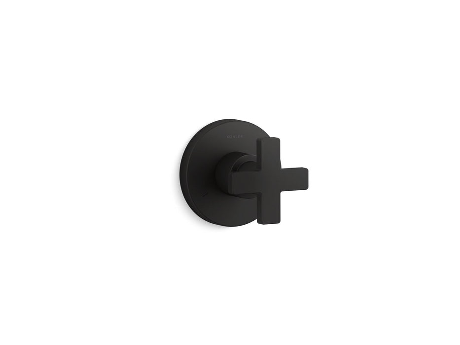 KOHLER K-T73140-3 Composed MasterShower transfer valve trim with cross handle, matte black