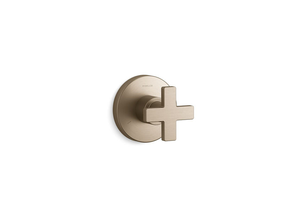 KOHLER K-T73140-3 Composed MasterShower transfer valve trim with cross handle, vibrant brushed bronze