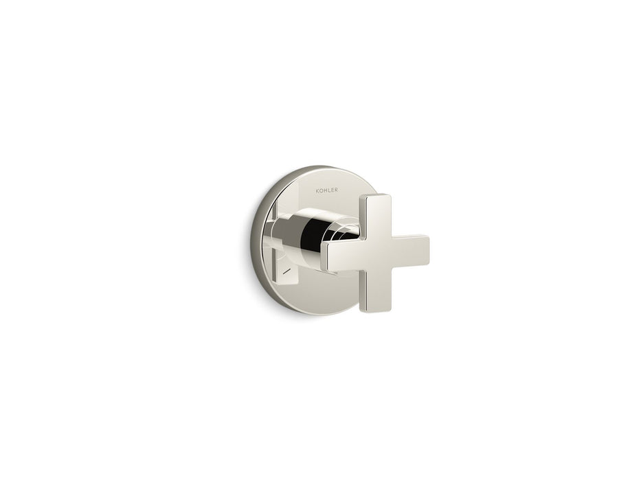 KOHLER K-T73140-3 Composed MasterShower transfer valve trim with cross handle, vibrant polished nickel