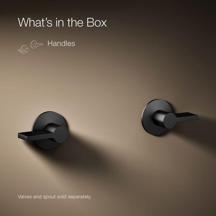 KOHLER K-T77981-4 Components Wall-mount bathroom sink faucet Lever handle trim, matte black - view 5