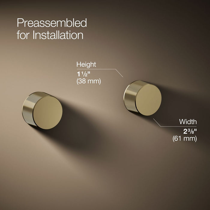 KOHLER K-T77981-8 Components Wall-mount bathroom sink faucet Oyl handle trim, vibrant french gold - view 2
