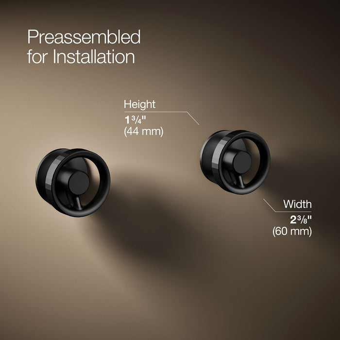 KOHLER K-T77981-9 Components Wall-mount bathroom sink faucet Industrial handle trim, matte black - view 2