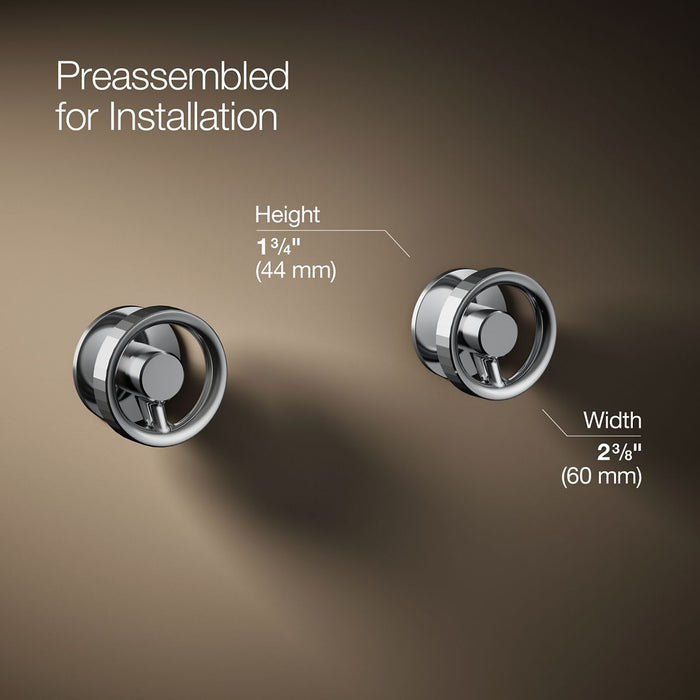 KOHLER K-T77981-9 Components Wall-mount bathroom sink faucet Industrial handle trim
