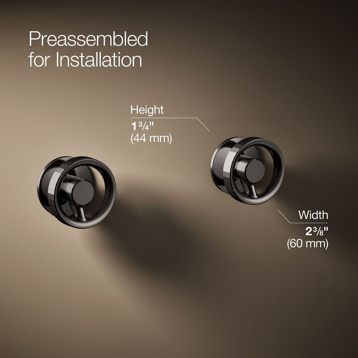 KOHLER K-T77981-9 Components Wall-mount bathroom sink faucet Industrial handle trim, vibrant titanium - view 2