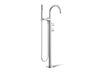 KOHLER K-T77984-4 Components Floor-mount bath filler trim with lever handles and handshower, polished chrome