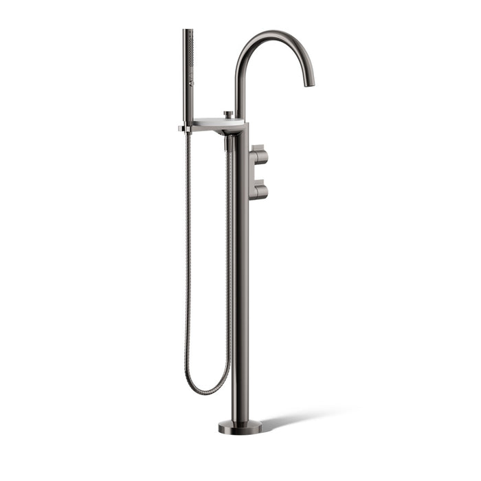 KOHLER K-T77984-4 Components Floor-mount bath filler trim with lever handles and handshower