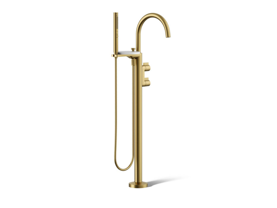 KOHLER K-T77984-4 Components Floor-mount bath filler trim with lever handles and handshower