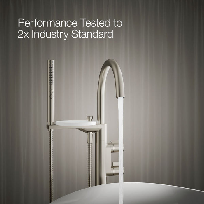 KOHLER K-T77984-4 Components Floor-mount bath filler trim with lever handles and handshower