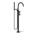 KOHLER K-T77984-9 Components Floor-mount bath filler trim with industrial handles and handshower, matte black