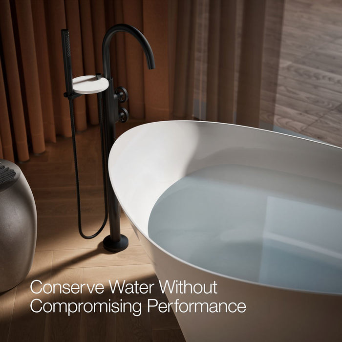 KOHLER K-T77984-9 Components Floor-mount bath filler trim with industrial handles and handshower
