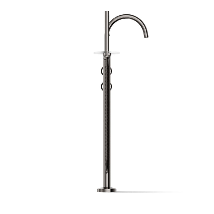 KOHLER K-T77984-9 Components Floor-mount bath filler trim with industrial handles and handshower