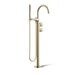KOHLER K-T77984-9 Components Floor-mount bath filler trim with industrial handles and handshower, vibrant french gold