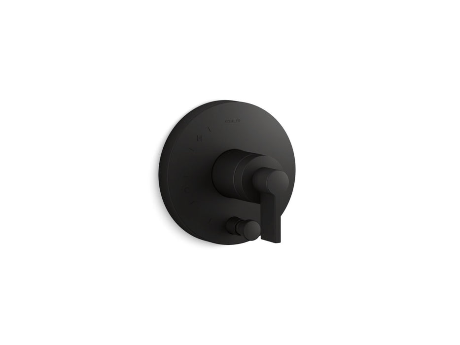 KOHLER K-T78016-4 Components Rite-Temp valve trim with Lever handle and diverter, matte black