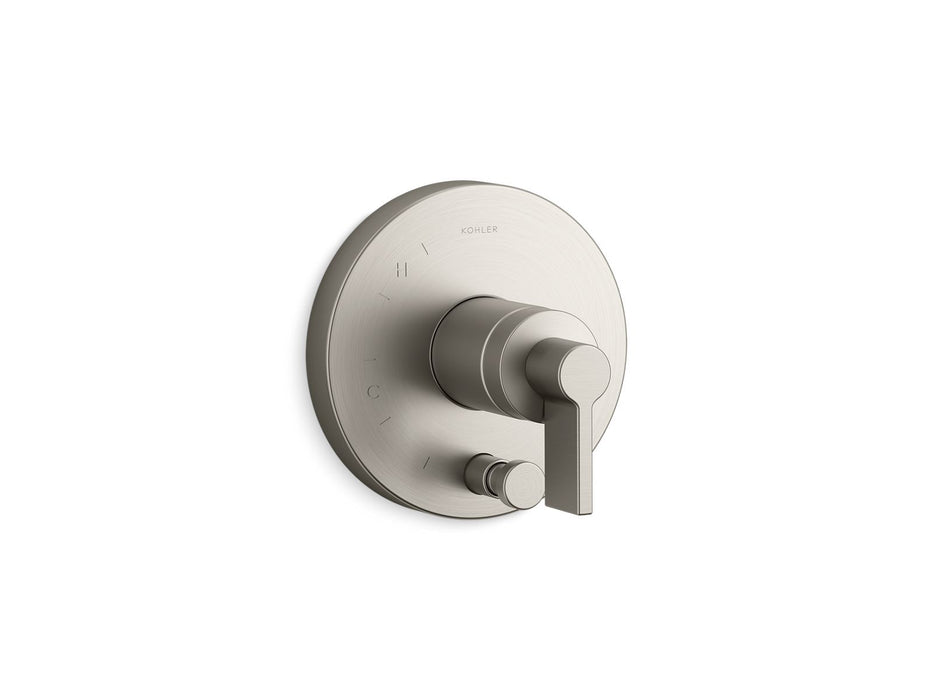 KOHLER K-T78016-4 Components Rite-Temp valve trim with Lever handle and diverter, vibrant brushed nickel