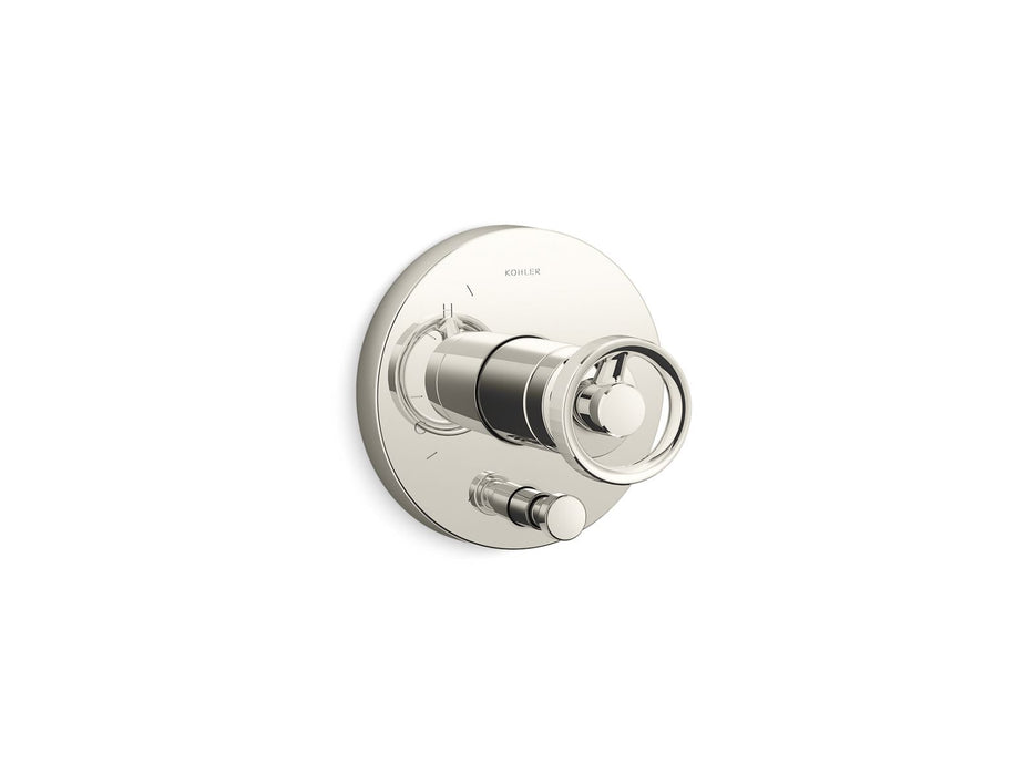 KOHLER K-T78016-9 Components Rite-Temp valve trim with Industrial handle and diverter, vibrant polished nickel