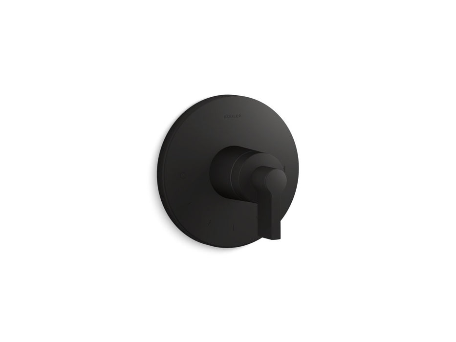 KOHLER K-T78027-4 Components MasterShower temperature control valve trim with Lever handle, matte black