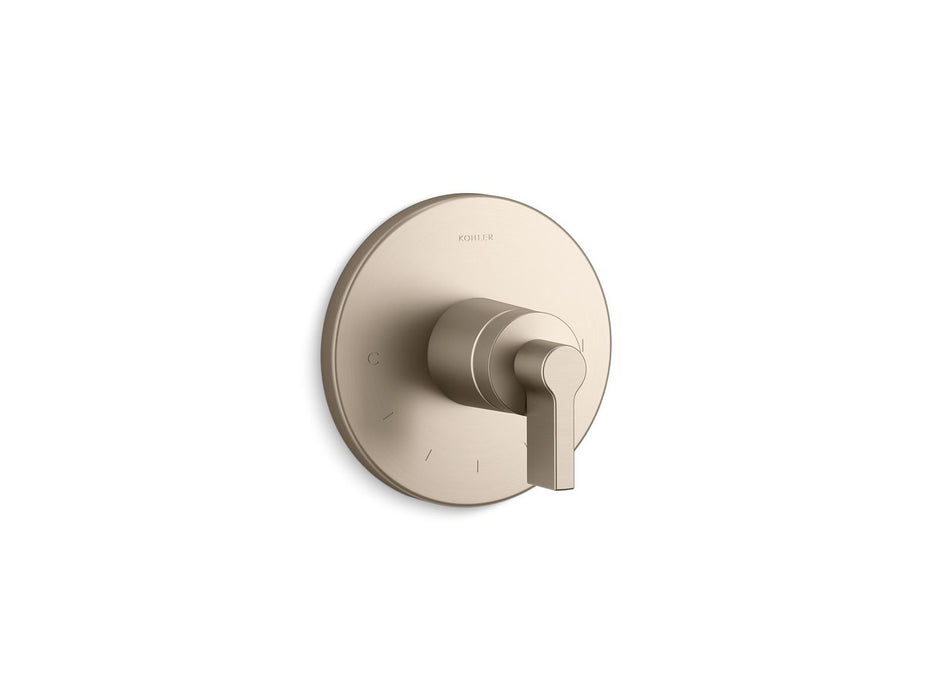 KOHLER K-T78027-4 Components MasterShower temperature control valve trim with Lever handle, vibrant brushed bronze