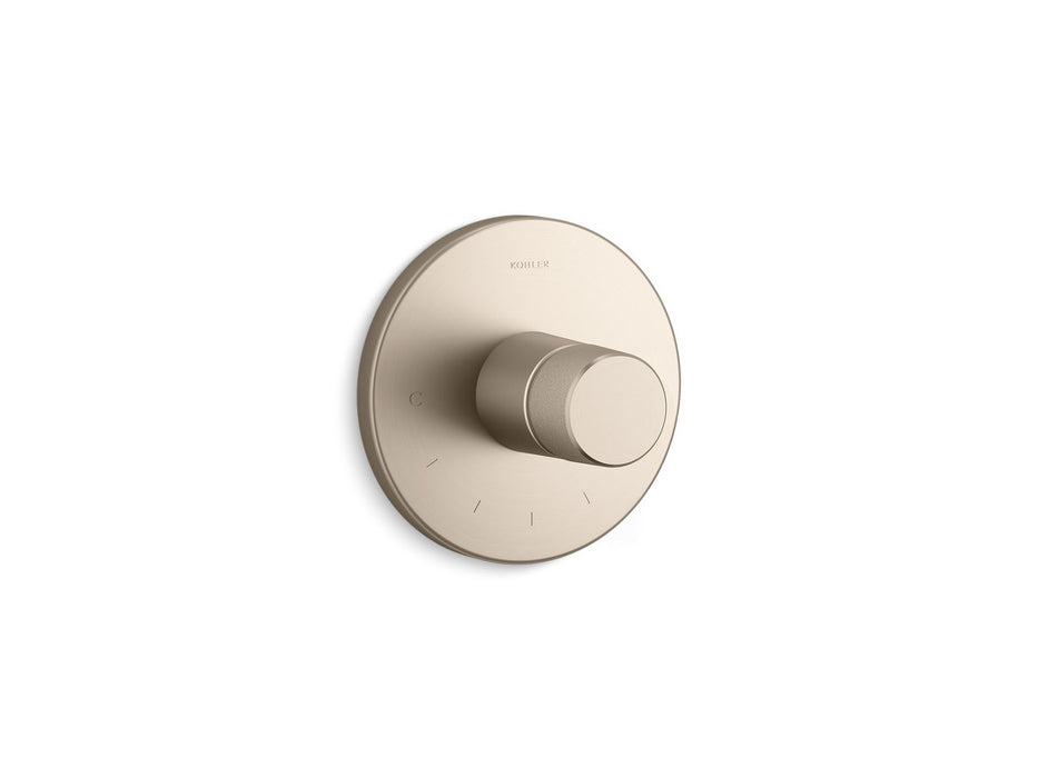 KOHLER K-T78027-8 Components MasterShower temperature control valve trim with Oyl handle, vibrant brushed bronze