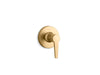 KOHLER K-T97091-4 Pitch MasterShower transfer valve trim, vibrant brushed moderne brass
