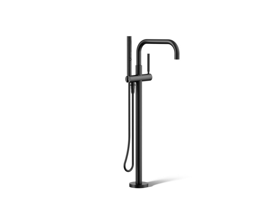 KOHLER K-T97328-4 Purist Floor-mount bath filler trim with handshower, matte black