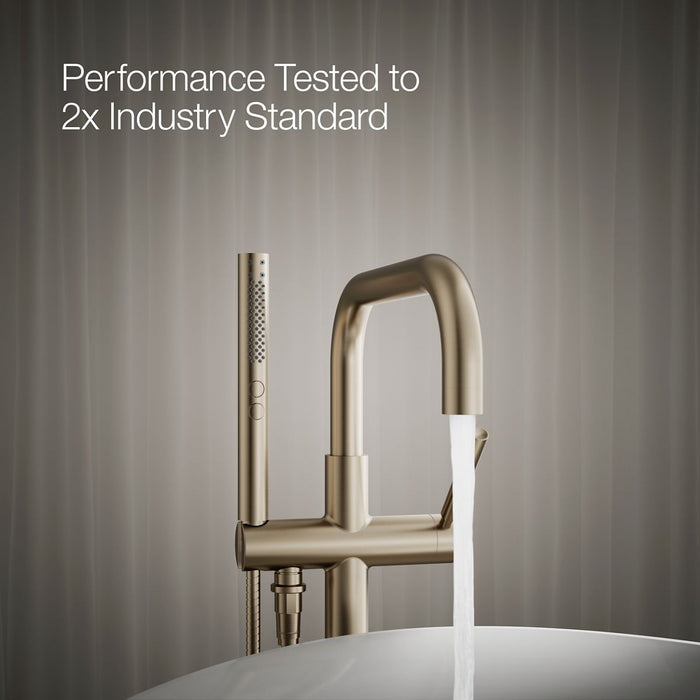 KOHLER K-T97328-4 Purist Floor-mount bath filler trim with handshower