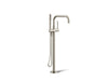 KOHLER K-T97328-4 Purist Floor-mount bath filler trim with handshower, vibrant brushed nickel