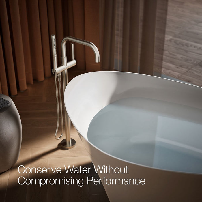 KOHLER K-T97328-4 Purist Floor-mount bath filler trim with handshower