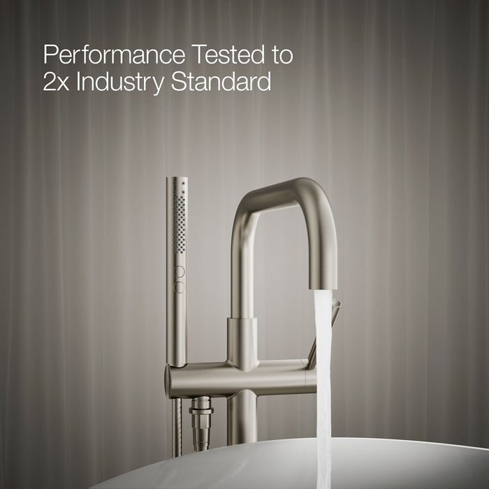KOHLER K-T97328-4 Purist Floor-mount bath filler trim with handshower