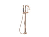 KOHLER K-T97328-4 Purist Floor-mount bath filler trim with handshower, vibrant rose gold