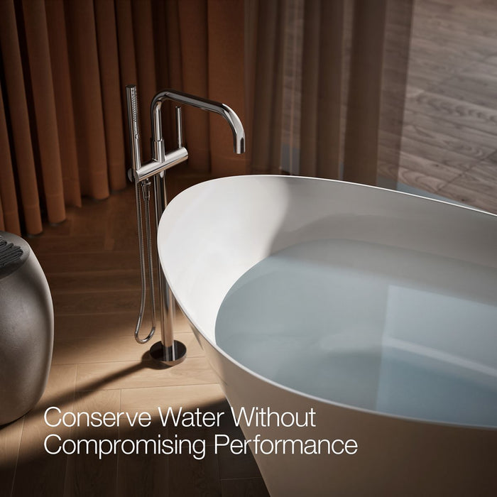 KOHLER K-T97328-4 Purist Floor-mount bath filler trim with handshower