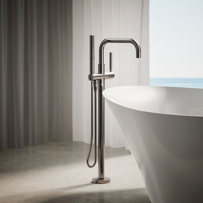 KOHLER K-T97328-4 Purist Floor-mount bath filler trim with handshower