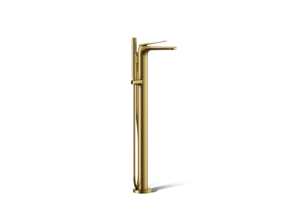 KOHLER K-T97367-4 Avid Floor-mount bath filler trim, vibrant brushed moderne brass