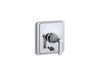 KOHLER K-T98757-4A Pinstripe Rite-Temp valve trim with push-button diverter and lever handle, polished chrome