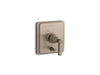 KOHLER K-T98757-4A Pinstripe Rite-Temp valve trim with push-button diverter and lever handle, vibrant brushed bronze