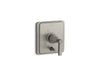 KOHLER K-T98757-4A Pinstripe Rite-Temp valve trim with push-button diverter and lever handle, vibrant brushed nickel
