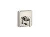 KOHLER K-T98757-4A Pinstripe Rite-Temp valve trim with push-button diverter and lever handle, vibrant polished nickel