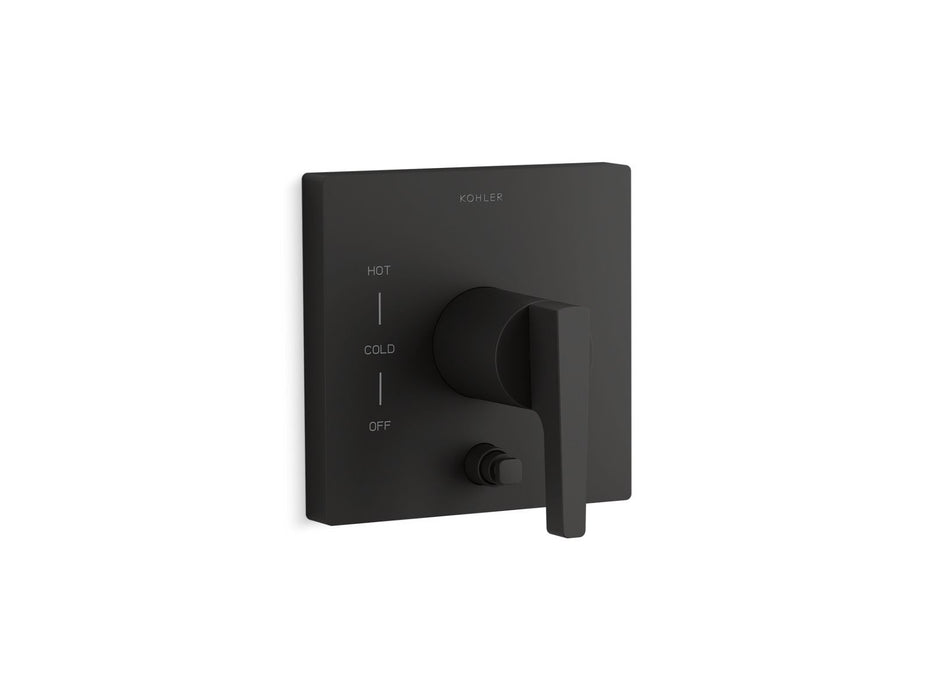 KOHLER K-T99762-4 Honesty Rite-Temp valve trim with push-button diverter, matte black