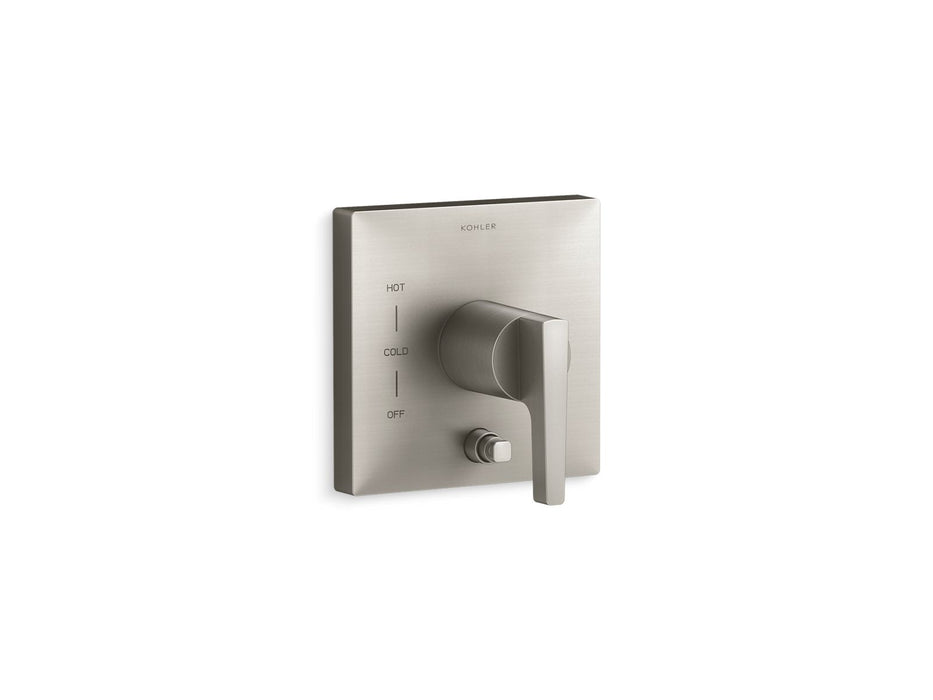 KOHLER K-T99762-4 Honesty Rite-Temp valve trim with push-button diverter, vibrant brushed nickel