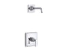 KOHLER K-TLS13134-4A Pinstripe Pure Rite-Temp shower trim kit with lever handle, without showerhead, polished chrome